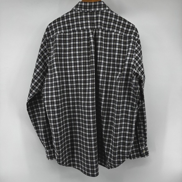Ralph Lauren Classic Fit Mens XL Plaid Button Down Shirt Navy White Yellow Pony - Picture 6 of 8